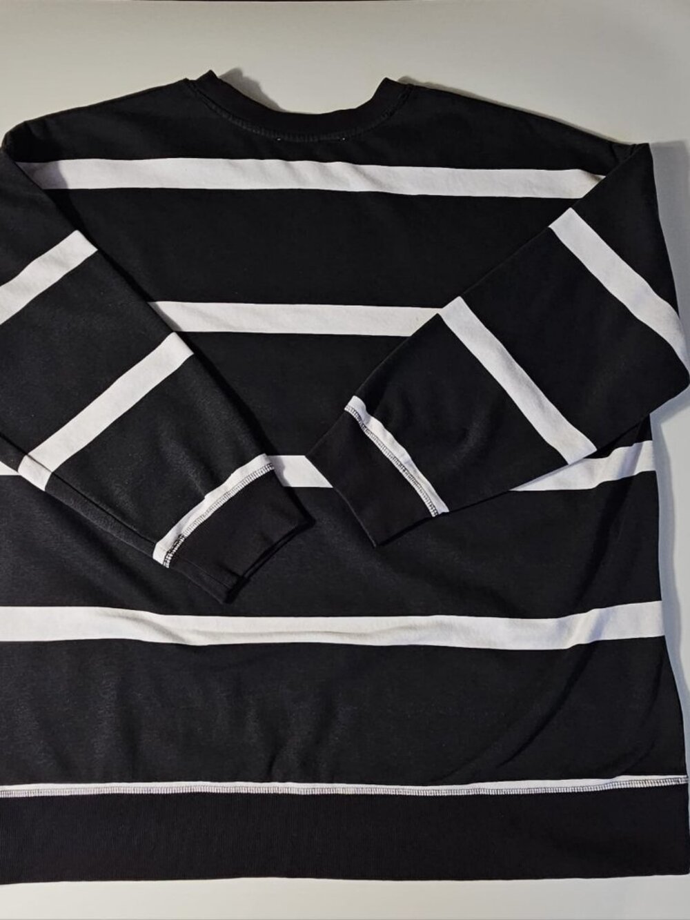 mySTYLE Black & White Striped Sweatshirt Women's 2X